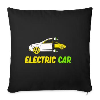 Electric Car Environment E-Car Battery Car - Sofa pillowcase 17,3'' x 17,3'' (45 x 45 cm) - black - Front