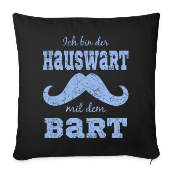 Lustiges Bart Motiv - Sofakissenbezug 45 x 45 cm - Schwarz - Vorne