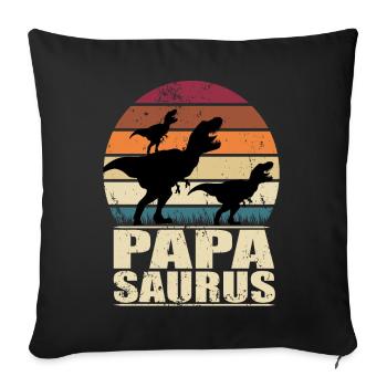 Papasaurus T-Rex Dinosaur Family Dino Father - Sofa pillowcase 17,3'' x 17,3'' (45 x 45 cm) - black - Front