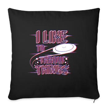 Frisbee throw things - Housse de coussin décorative 45 x 45 cm - noir - Devant