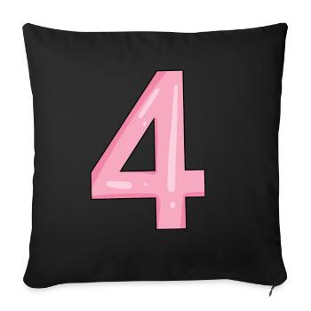 4 - Sofakissenbezug 45 x 45 cm - Schwarz - Vorne