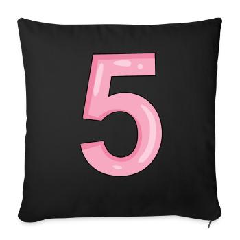 5 Rosa - Housse de coussin décorative 45 x 45 cm - noir - Devant
