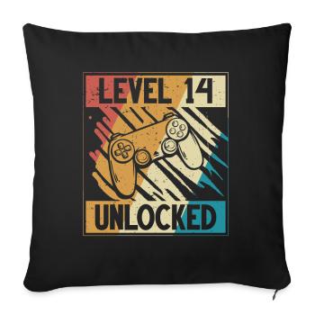 14. Geburtstag Gamer 14 Jahre - Sofakissenbezug 45 x 45 cm - Schwarz - Vorne