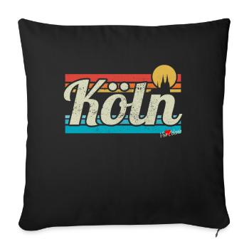 Cologne Cologne Rétro Rétro Surfeur Vintage Carnaval de Cologne - Housse de coussin décorative 45 x 45 cm - noir - Devant