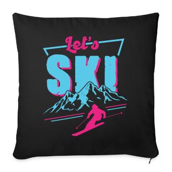 Retro Ski - Vintage 80s 90s Ski Outfit Ski Clothes - Housse de coussin décorative 45 x 45 cm - noir - Devant