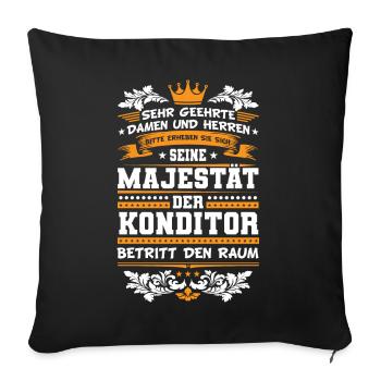 Konditor Spruch - Sofakissenbezug 45 x 45 cm - Schwarz - Vorne