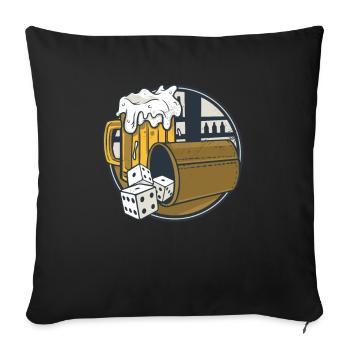 Shock dice game drinking game pub - Sofa pillowcase 17,3'' x 17,3'' (45 x 45 cm) - black - Front