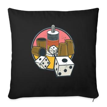 Shock dice game drinking game pub - Sofa pillowcase 17,3'' x 17,3'' (45 x 45 cm) - black - Front