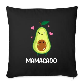 Mamacado Pregnant Avocado Mom - Sofa pillowcase 17,3'' x 17,3'' (45 x 45 cm) - black - Front