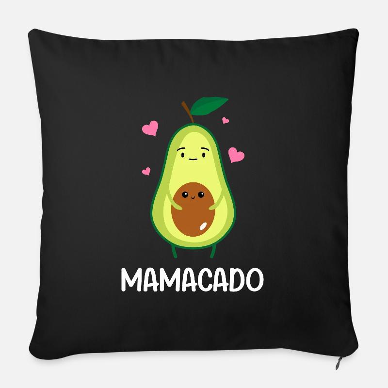 Mamacado Pregnant Avocado Mom - Sofakissenbezug 45 x 45 cm - Schwarz