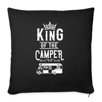 Camping King Of The Camper - Sofa pillowcase 17,3'' x 17,3'' (45 x 45 cm) - black - Front