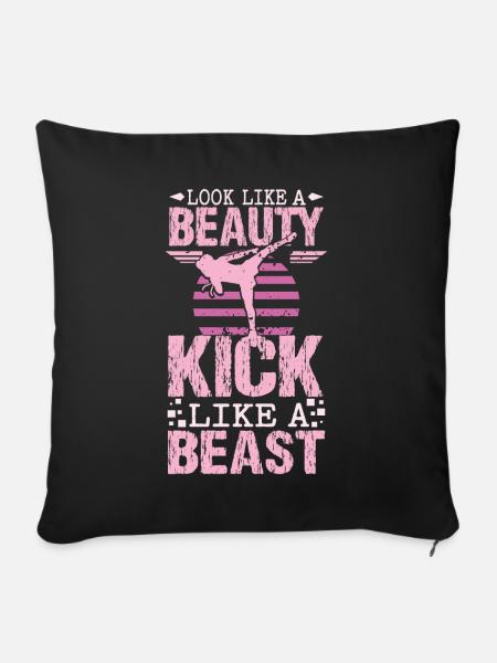 Karate beauty - Sofakissenbezug 45 x 45 cm - Schwarz