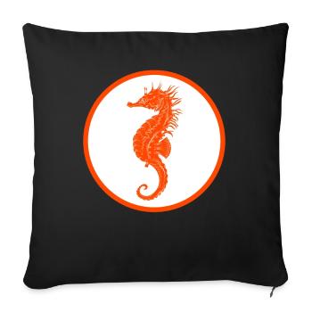 Seepferdchen Frühschwimmer Freischwimmer Abzeichen - Sofakissenbezug 45 x 45 cm - Schwarz - Vorne