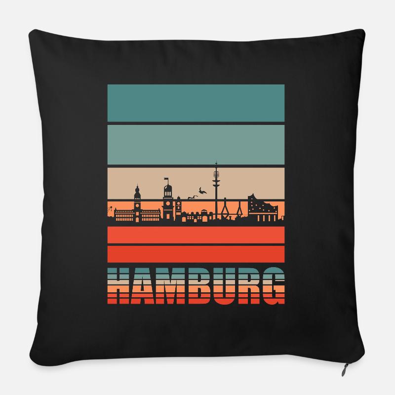 Hamburg HH Hansestadt Hamburger Geschenk - Sofakissenbezug 45 x 45 cm - Schwarz