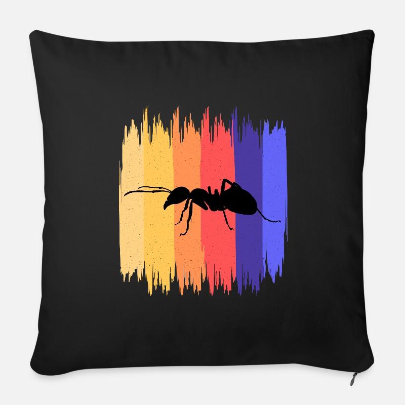 Fourmis - Housse de coussin décorative 45 x 45 cm - noir
