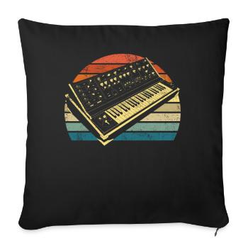 Synthesizer Keyboard Retro Vintage - Sofakissenbezug 45 x 45 cm - Schwarz - Vorne