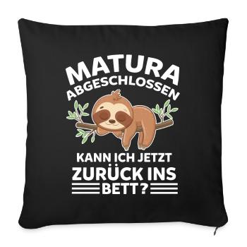 Sloth Gymnasium Graduation Matura Gymnasiast Abi - Sofa pillowcase 17,3'' x 17,3'' (45 x 45 cm) - black - Front