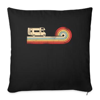 Camping Motorhome Retro - Housse de coussin décorative 45 x 45 cm - noir - Devant