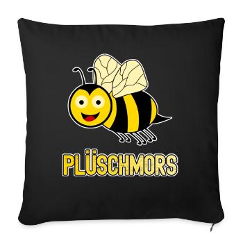 Plattdeutsch Hummeln Plüschmors - Sofakissenbezug 45 x 45 cm - Schwarz - Vorne