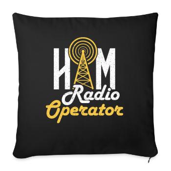 Antenna HAM Radio Operator Amateur Radio Operator - Sofa pillowcase 17,3'' x 17,3'' (45 x 45 cm) - black - Front
