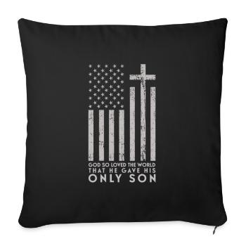 John 3:16 Christian Cross Bible Christian - Sofa pillowcase 17,3'' x 17,3'' (45 x 45 cm) - black - Front