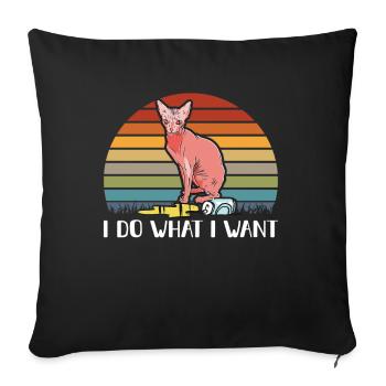 Sphynx Katze Sphinx Katzenliebhaber Geschenk - Sofakissenbezug 45 x 45 cm - Schwarz - Vorne