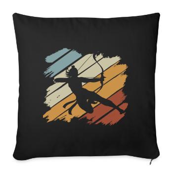 Archery Archer Gift Bow Bow - Sofa pillowcase 17,3'' x 17,3'' (45 x 45 cm) - black - Front