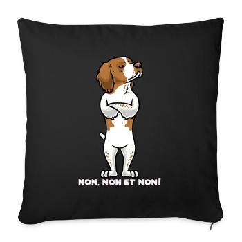 Chien Épagneul breton Têtu - Housse de coussin décorative 45 x 45 cm - noir - Devant