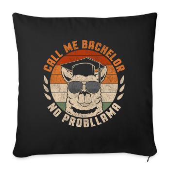 Call Me Bachelor Lama Bachelor Hat College Graduat - Housse de coussin décorative 45 x 45 cm - noir - Devant