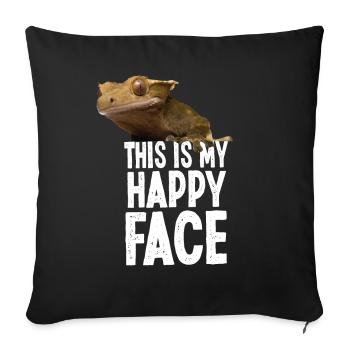 Crested Gecko This Is My Happy - Sofakissenbezug 45 x 45 cm - Schwarz - Vorne