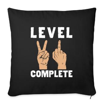 Niveau 21 Majeur Complete 21 anniversaire - Housse de coussin décorative 45 x 45 cm - noir - Devant