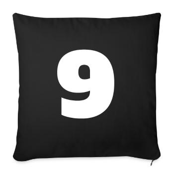 Number 9 Capital letters monogram - Sofa pillowcase 17,3'' x 17,3'' (45 x 45 cm) - black - Front