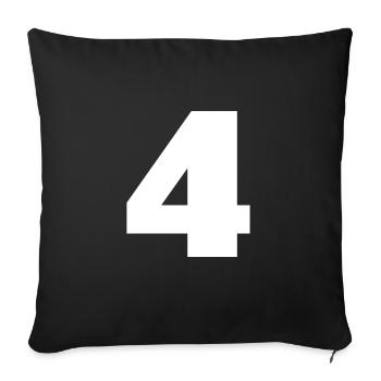 Number 4 Capital letters monogram - Sofa pillowcase 17,3'' x 17,3'' (45 x 45 cm) - black - Front
