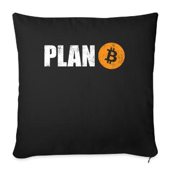 Plan Bitcoin - Sofakissenbezug 45 x 45 cm - Schwarz - Vorne