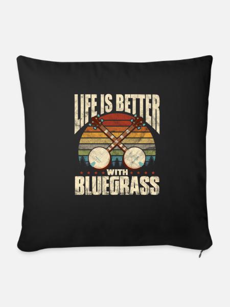 Bluegrass - Sofakissenbezug 45 x 45 cm - Schwarz