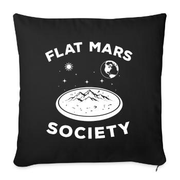 Flat Mars Society Globe Planet Flat Earth - Sofa pillowcase 17,3'' x 17,3'' (45 x 45 cm) - black - Front