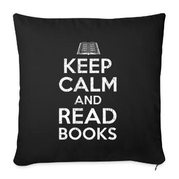 Keep calm read books - Housse de coussin décorative 45 x 45 cm - noir - Devant
