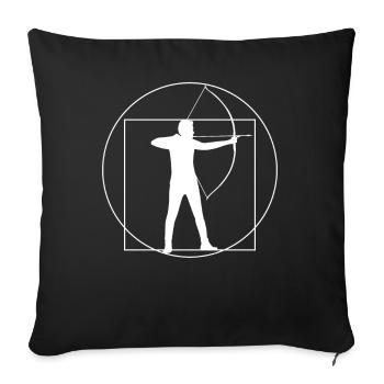 Tir à l’arc Archer Leonardo Da Vinci Motif - Housse de coussin décorative 45 x 45 cm - noir - Devant