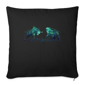 Actionnaire Bulle Ours Börse DAX Actions Trader - Housse de coussin décorative 45 x 45 cm - noir - Devant