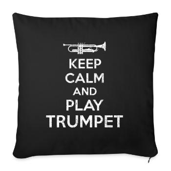 Trompette - Housse de coussin décorative 45 x 45 cm - noir - Devant