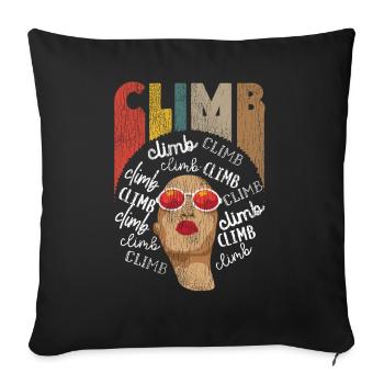 Climb Retro Vintage Afro Girl - Sofa pillowcase 17,3'' x 17,3'' (45 x 45 cm) - black - Front