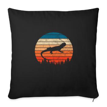 Bartagame - Sofakissenbezug 45 x 45 cm - Schwarz - Vorne