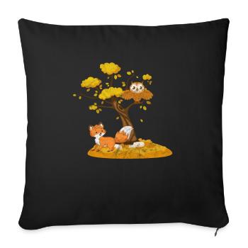 Herbst Fuchs - Sofakissenbezug 45 x 45 cm - Schwarz - Vorne