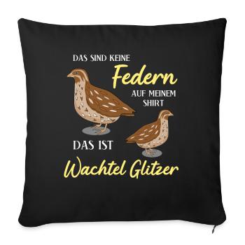 Wachteln Federn Wachtel - Sofakissenbezug 45 x 45 cm - Schwarz - Vorne