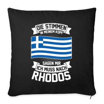Rhodos Griechenland Griechen - Sofakissenbezug 45 x 45 cm - Schwarz - Vorne