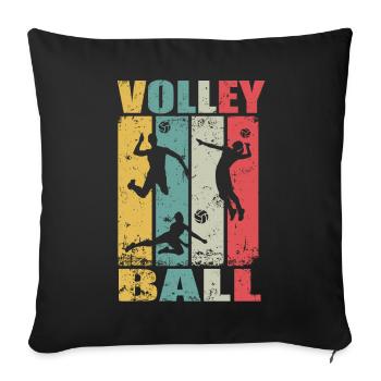 Retro Volleyball Beach Volleyball Volleyball Player - Sofa pillowcase 17,3'' x 17,3'' (45 x 45 cm) - black - Front
