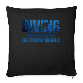 Scuba Diverg Diving Same Planet - Housse de coussin décorative 45 x 45 cm - noir - Devant