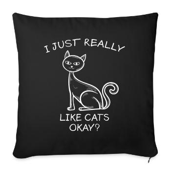 Chat Drôle de sort Chats Animaux de compagnie Fun Cadeau - Housse de coussin décorative 45 x 45 cm - noir - Devant