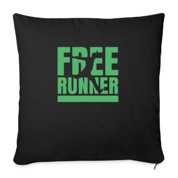 Gratuit coureur Parkour Freerunning Parkour Coureur - Housse de coussin décorative 45 x 45 cm - noir - Devant