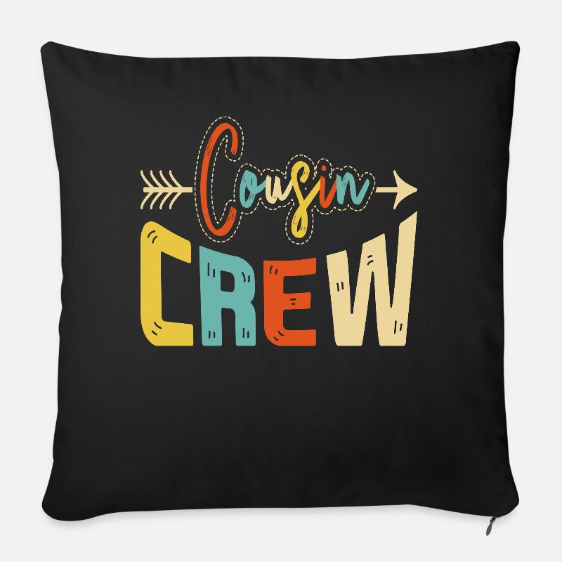 Cousin Crew Kusine - Housse de coussin décorative 45 x 45 cm - noir